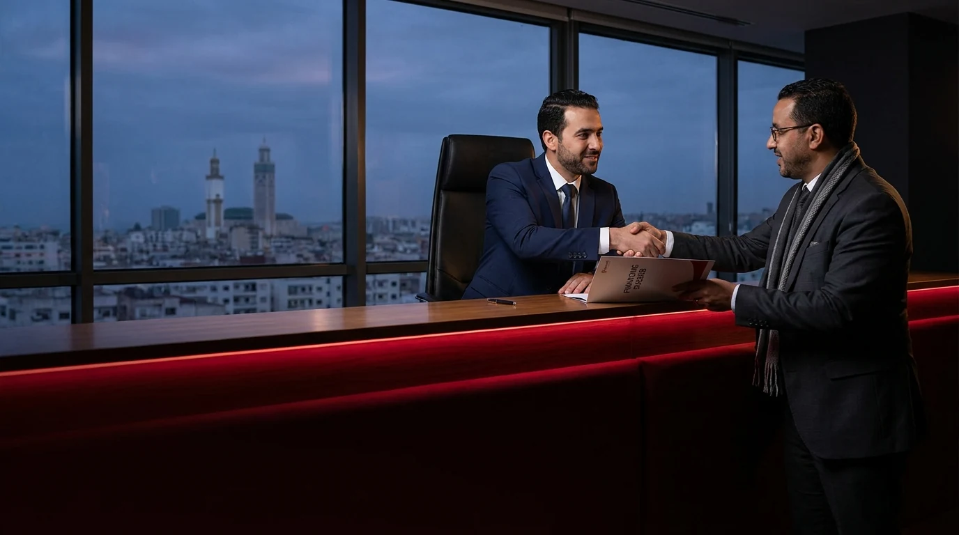 Conseiller TargetUp scellant un accord de financement avec un client au Maroc